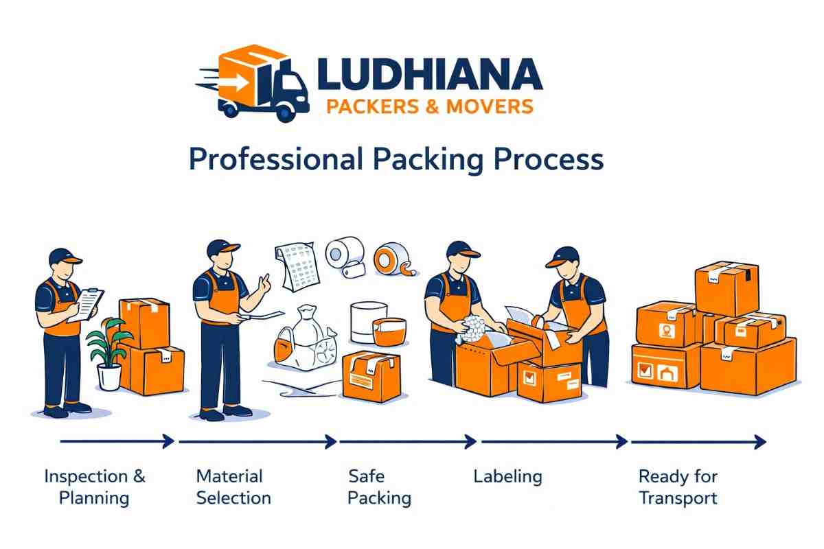 Ludhiana packers and movers packing household items safely